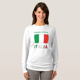 Italia e Bandiera Italiana Gepersonaliseerde Vrouw T-shirt