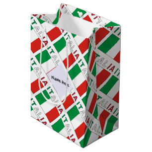 Italia e Bandiera Italiana Met Jouw naam Medium Cadeauzakje