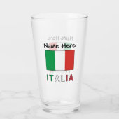 Italia e Bandiera Italiana Personalized Glas (Achterkant)