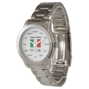 Italia en Italiaanse Vlag Gepersonaliseerd Horloge