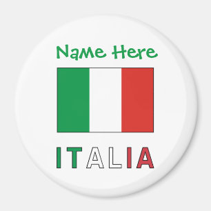 Italia en Italiaanse Vlag Green Personalisatie  Magneet
