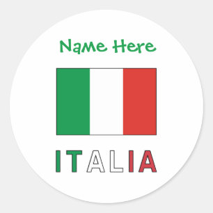 Italia en Italiaanse Vlag Green Personalisatie Ronde Sticker