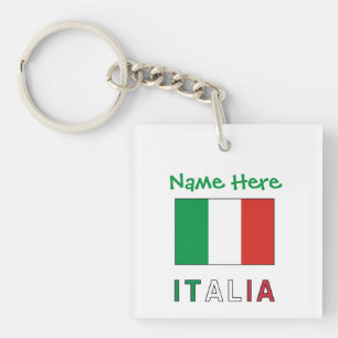 Italia en Italiaanse Vlag Green Personalisatie Sleutelhanger
