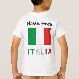 Italia en Italiaanse Vlag met Jouw Naam T-shirt