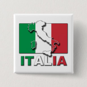 Italia Flag Land Vierkante Button 5,1 Cm