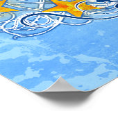 Italia Forza Azzurri Soccer Calcio art - Alejandro Poster (Hoek)