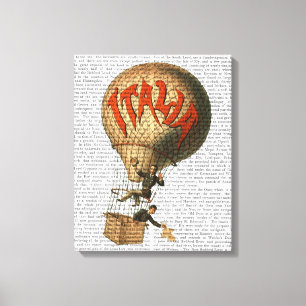 Italia Hot Air Balloon Canvas Afdruk