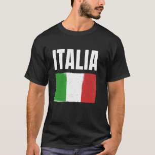 Italia Italiaanse Vlag Grote Krachtige Eenvoudige T-shirt