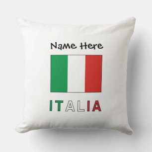 Italia Italiaanse Vlag Zwart Personalisatie Kussen
