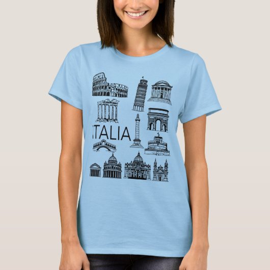Italia Italian Monuments  T-shirt (Voorkant)