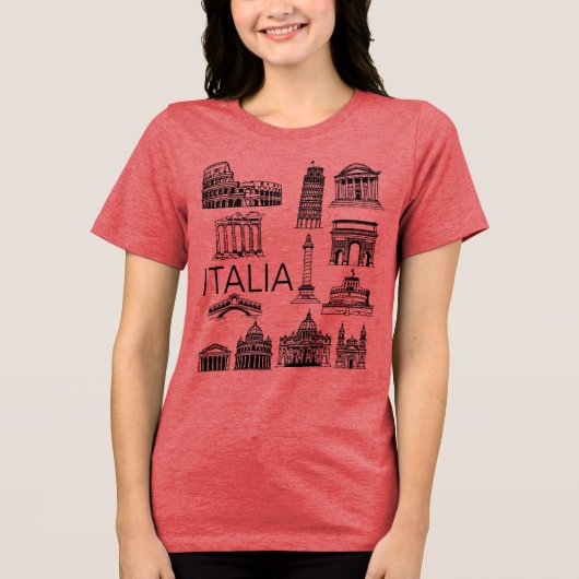 Italia Italian Monuments  Tri-Blend Shirt (Voorkant)