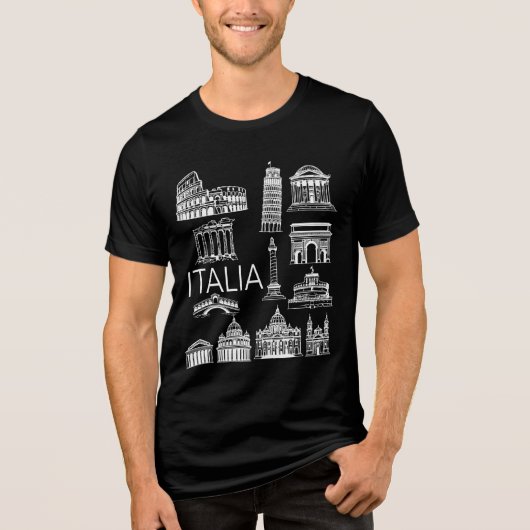 Italia Italian Monuments Tri-Blend Shirt (Voorkant)