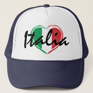 Italia Italië Italiaanse liefde hart vlag trucker Pet