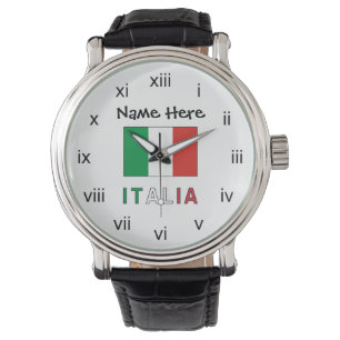 Italia Persoonlijke Italiaanse Vlag Horloge