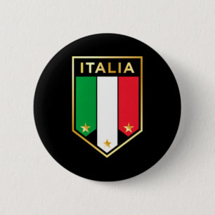 Italia Print Trots Italiaans Italiaans Voetbal Tru Ronde Button 5,7 Cm