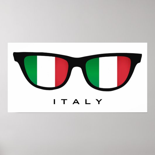 Italia Shades texte personnalisé & affiche couleur (Devant)