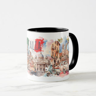Italia Travel Mug Italian Lifestyle Gift Rome Art