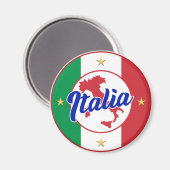 Italia Vlag & Kaart Magneet (Voorkant / Achterkant)