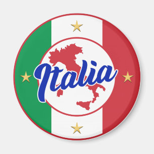 Italia Vlag & Kaart Magneet