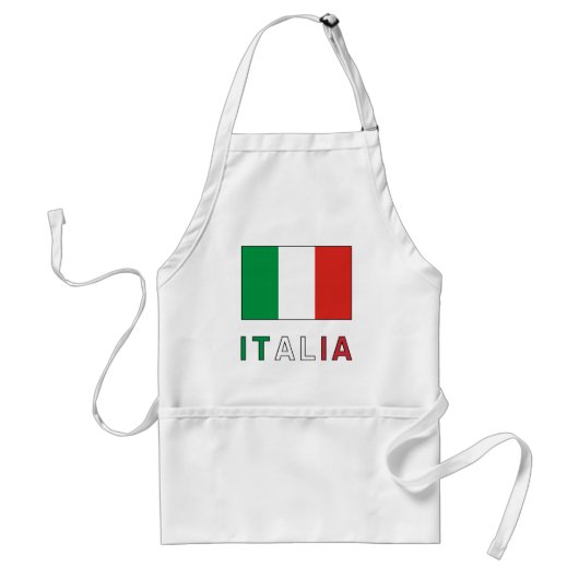 Italia Vlag & Word Standaard Schort (Voorkant)