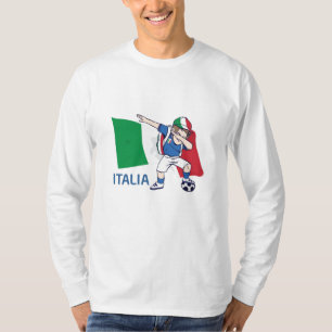 Italia Voetbal Fan Kid dabbing schooljongen T-shirt