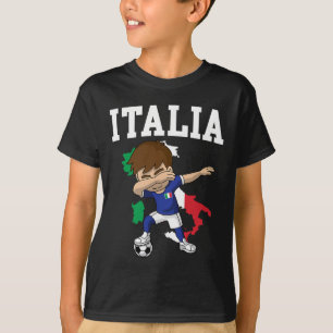 Italia Voetbal Jongen Italiaans Italië Vlag Kaart T-shirt
