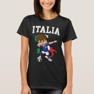 Italia Voetbal Jongen Italiaans Italië Vlag Kaart T-shirt