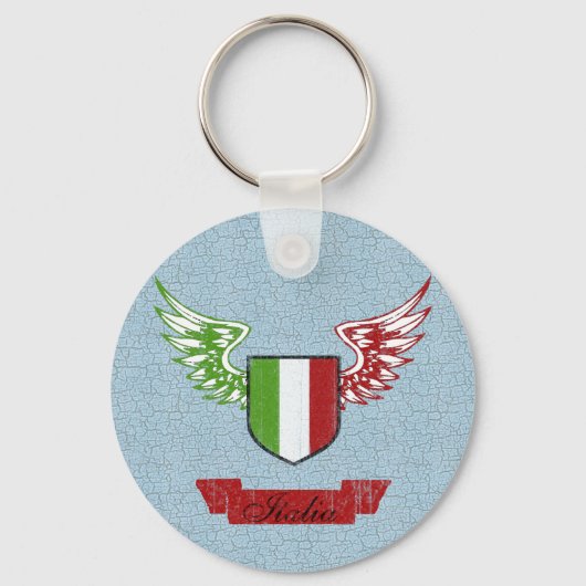 Italia Winged  Flag Sleutelhanger (Voorkant)