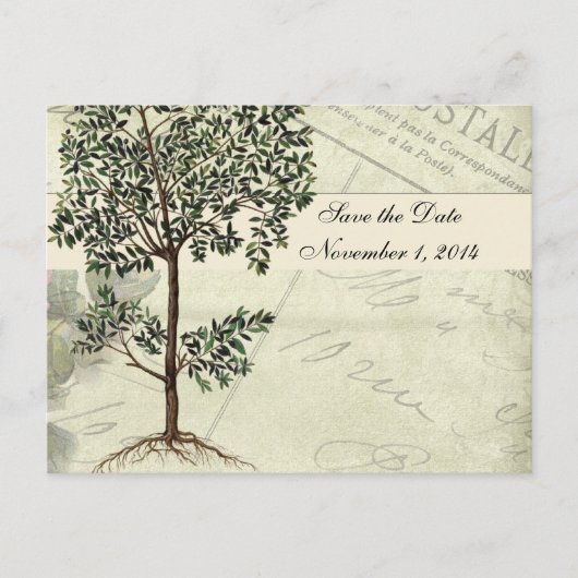 Italiaan Myrtle Save the Date Aankondigingskaart (Voorkant)