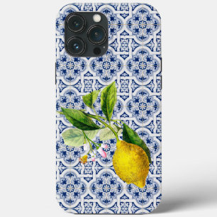 Italiaans Amalfi blauw wit tegels iPhone / iPad ca iPhone 13 Pro Max Hoesje