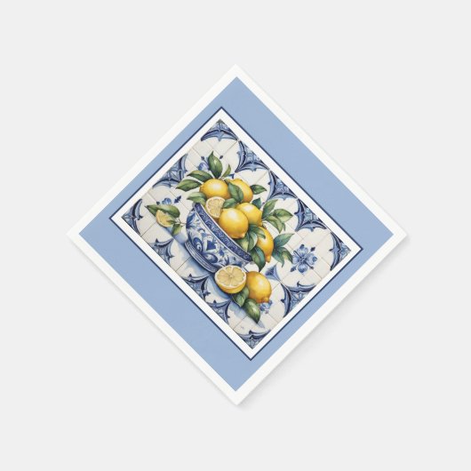 Italiaans Amalfi blauw witte tegels kom van citroe Servet (Hoek)