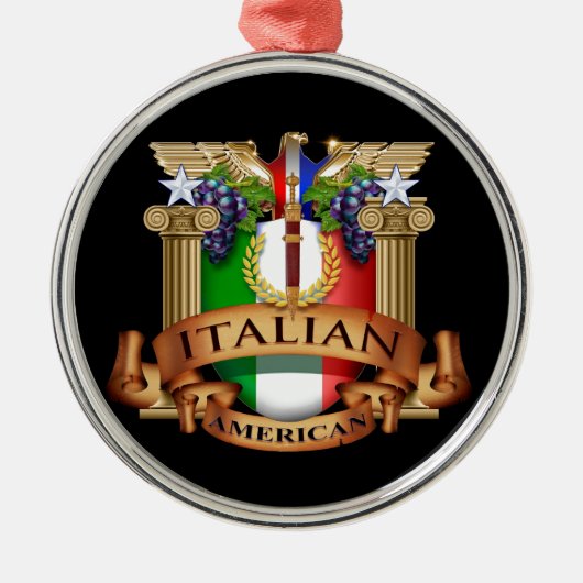 Italiaans-Amerikaans Metalen Ornament (Voorkant)