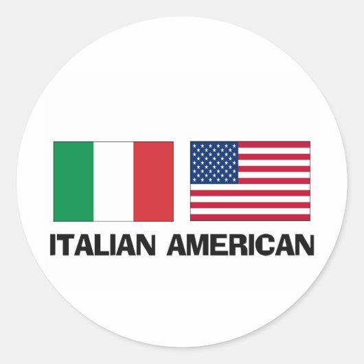 Italiaans-Amerikaans Ronde Sticker (Voorkant)