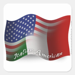 Italiaans-Amerikaanse golfvlag Vierkante Sticker