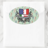 Italiaans-Amerikaanse vlag Ovale Sticker (Tas)