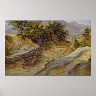 Italiaans berglandschap, c.1824 poster