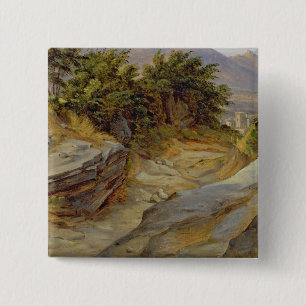 Italiaans berglandschap, c.1824 vierkante button 5,1 cm