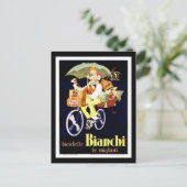  Italiaans Bianchi Bicycle Ad Briefkaart (Staand voorkant)