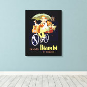 Italiaans Bianchi Bicycle Ad Canvas Afdruk (Insitu (Houten vloer))