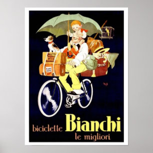  Italiaans Bianchi Bicycle Ad Poster