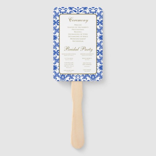 Italiaans blauw hand ventilator programma handwaaier (Achterkant)