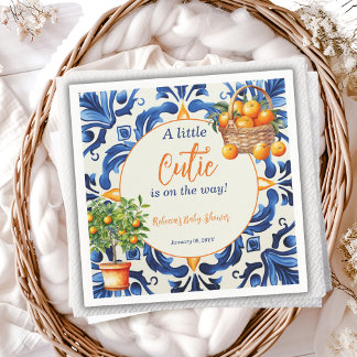 italiaans blauw Tegel cutie Sinaasappel citrus Bab Servet