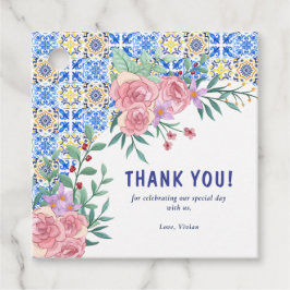 Italiaans Blauw Tegel Mamma Mia Baby shower Bedankjes Labels