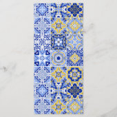 Italiaans Blauw Tegels Citroenen Amalfi Coast Wedd Menu (Achterkant)