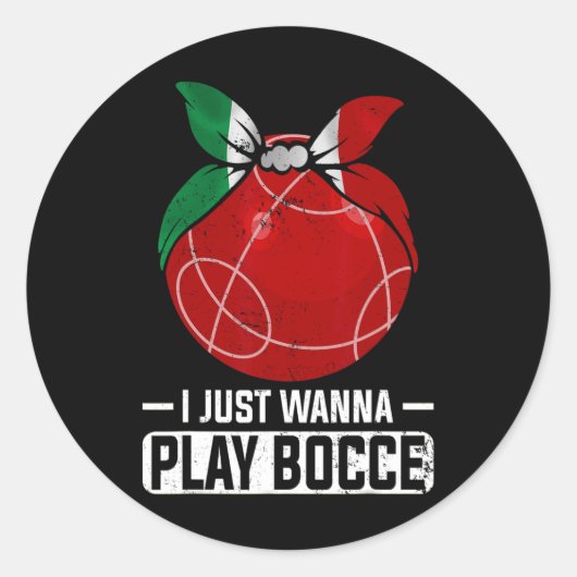 Italiaans bowlingspel Italië Bocce Byll Ronde Sticker (Voorkant)