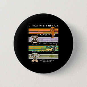 Italiaans Brainrot Meme Grappig Compilatie Karakte Ronde Button 5,7 Cm