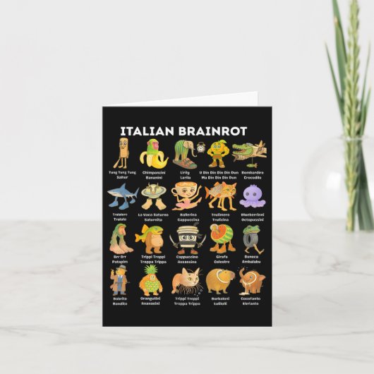 Italiaans Brainrot meme voor kinderen Jongen Manne Kaart (Voorkant)