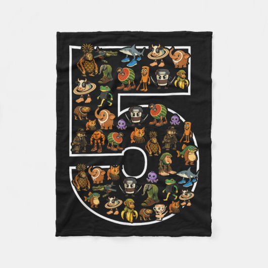 Italiaans Brainrot Verjaardag 5 Leeftijd Meme 5e K Fleece Deken (Voorkant)