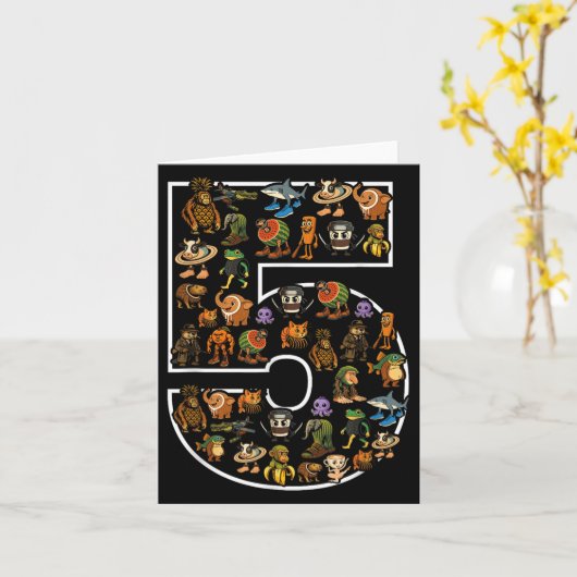 Italiaans Brainrot Verjaardag 5 Leeftijd Meme 5e K Kaart (Gele Bloem)