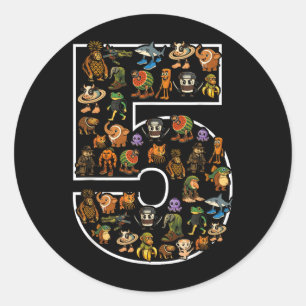 Italiaans Brainrot Verjaardag 5 Leeftijd Meme 5e K Ronde Sticker